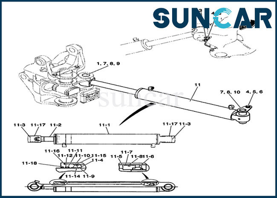 PH01V00031R400 Seal Replacement Kit CX50B Case Crawler Excavator Swing Cylinder Kits
