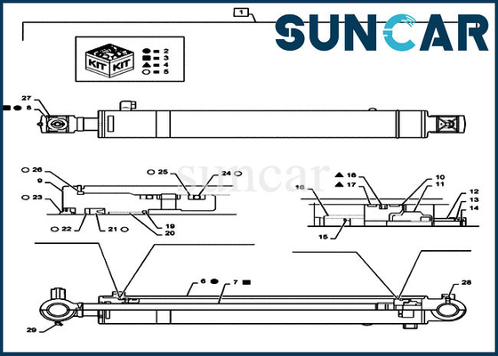 PS01V00002R300 Arm Replacement Seal Kit CX55B Mini Crawler Excavator Case Cylinder Service Kit