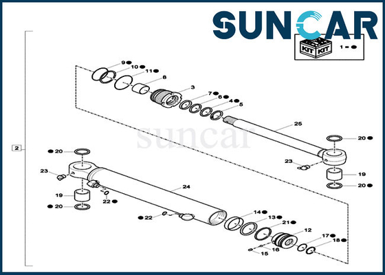 XKCC-01540 XKCC01540 Undercarriage Hydraulic Cylinder Seal Kit For Case CX17C Mini Crawler Excavator