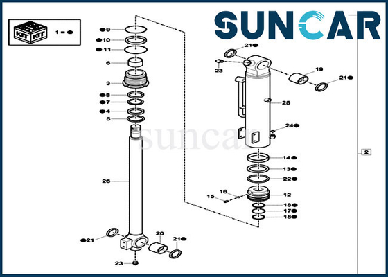 XKCC-01530 Bucket Seal Repair Kit XKCC01530 Cylinder Repair Kits For CASE Construction CX17C Model