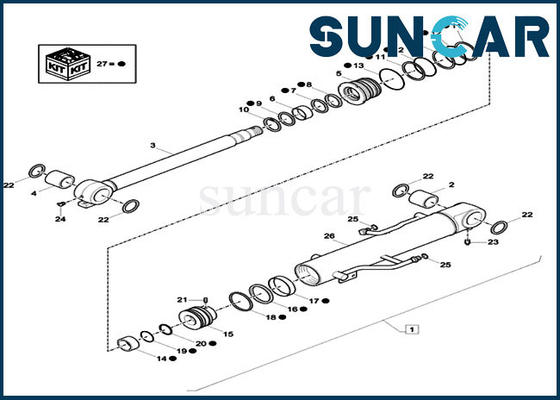 XKCD-01373 Boom CYL Seal Kit XKCD01373 Seal Repair Kit Fits Model CX26C Case Mini Crawler Excavator