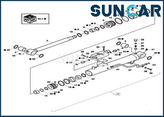 Excavator Repair Seal Kit XKCD-03427 XKCD03427 Dipper Cylinder Replacement Kits Fits Case CX26C