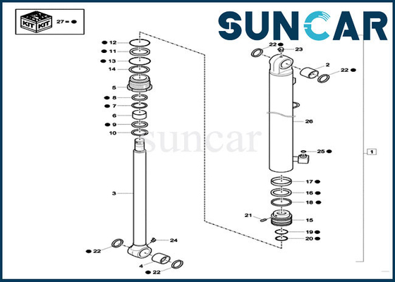 CX26C Case Bucket Seal Kit XKCD-03350 Crawler Excavator Cylinder Seal Repair Kits XKCD03350