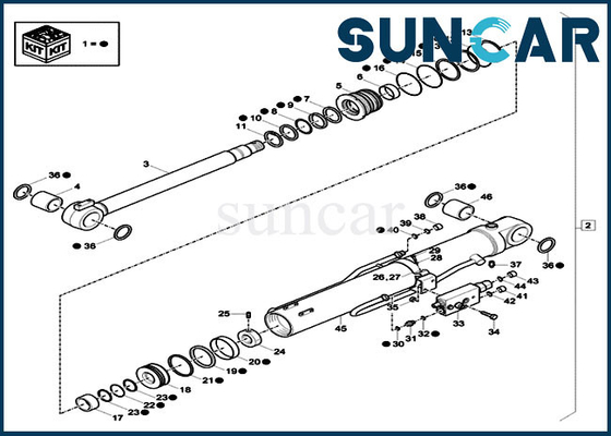 XKCD-03336 Excavator Boom Seal Kit XKCD03336 CASE CX60C CX57C Cylinder Replacement Service Kit