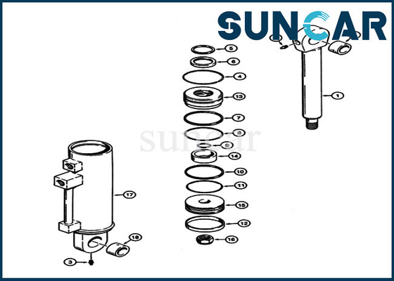 S300163 Loader Auxiliary Cylinder Repair Oil Seal Kit Fits 621, 721 Case Wheel Loader