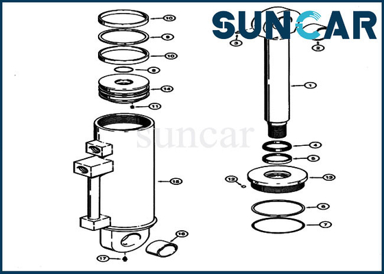 S301442 Auxiliary Cylinder Seal Kit Case Hydraulic Service Kit For Wheel Loader 621 621B 721 Models