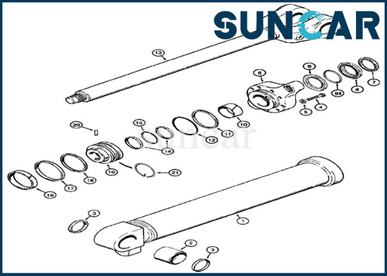 Loader Seal Repair Kit 1346357C2 Bucket Cylinder Kit For Model 921B 921C 921 CASE Equipment