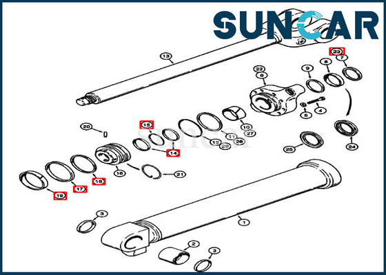 1543305C1 Lift CYL Replacement Kit Wheel Loader 621B 721C Case Cylinder Seal Repair Kit