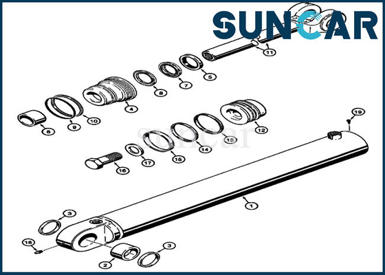 Bucket Cylinder Seal Kit 1543279C1 Hydraulic Replacement Service Kit Fits CASE 721C 621C 721B Loader