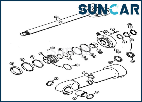 Heavy Equipment Parts 1543309C1 Bucket Cylinder Seal Kit Repair Kit Fits Wheel Loader 821B 821C Case