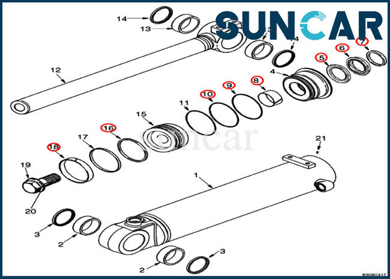 87434291 Bucket Cylinder Seal Kit Case Tilt Service Kit Fits Loader 621D 621G 521E Models Equipment