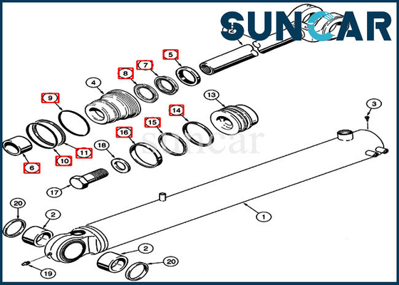 358013A1 Bucket Cylinder Replacement Seal Kit 521D Case Wheel Loader Sealing Kit