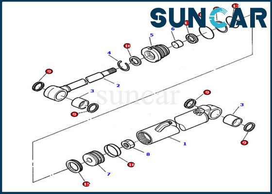 878000381 Excavator Inner Repair Gasket Kit PC05-7 PC07-2 Komatsu Boom Swing Sealing Kit