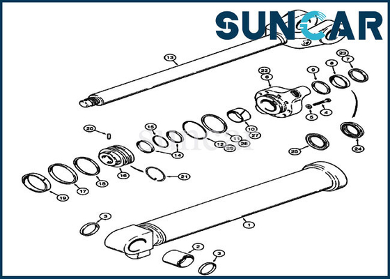 1542881C1 Case Seal Repair Kit 721C 621B 821E Wheel Loader Hydraulic Cylinder Service Kit