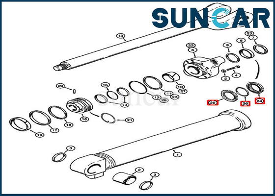 1542883C1 Case Repair Hydraulic Oil Seal Kit 921 921C 921E Loader Lift Cylinder Service Kit