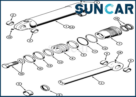 1542875C1 Ripper Seal Kit Replacement Cylinder Service Kit Fits CASE 621B 721B 850K Heavy Equipment