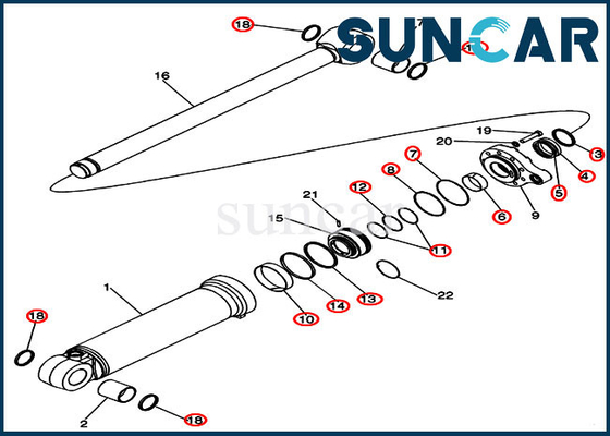 Hydraulic Oil Seal Kit 84327732 Tilt Cylinder Repair Seal Kit For Case Model 921F Wheel Loader