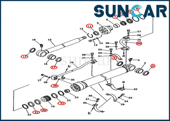 707-98-36210 Bucket Cylinder Seal Kit PC120-5C PC200-5C Custom SpeC.A.Tion Komatsu Service Kit