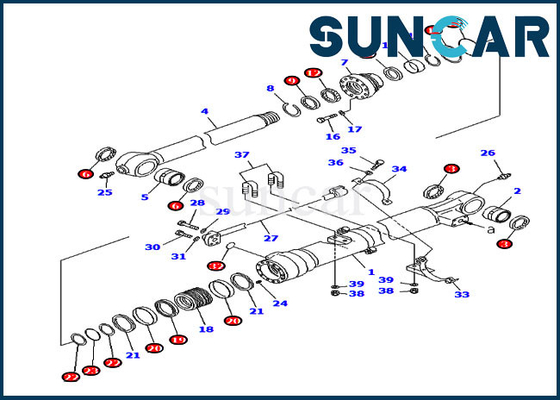 PC200LC-8 PC220-8 7079947130 Excavator Sealing Kit 707-99-47130 Komatsu Bucket Cylinder Seal Repair Kit