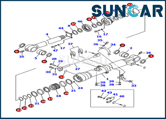 Seal Kit 707-99-45070 Bucket Service Kit Hydraulic Cylinder For Komatsu PC200-8 HB205-1 HB215LC-1