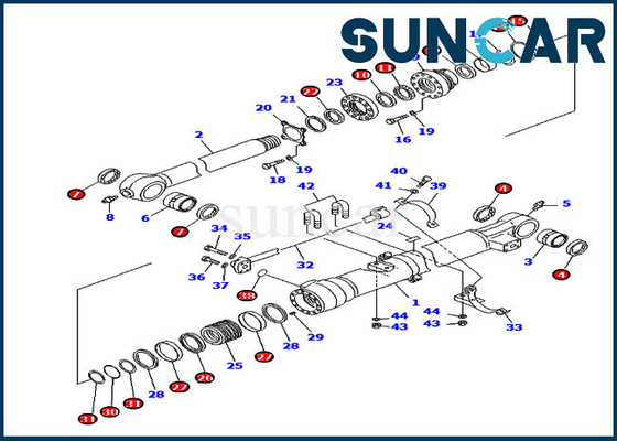707-99-38750 7079938750 Bucket Repair Seal Kit PC200-8 Komatsu Excavator Cylinder Sealing Kit