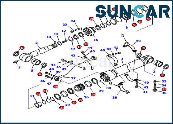 PC238USLC-11 PC210LC-10 Excavator 707-99-50520 Komatsu Arm Cylinder Service Kit Replacement Kit