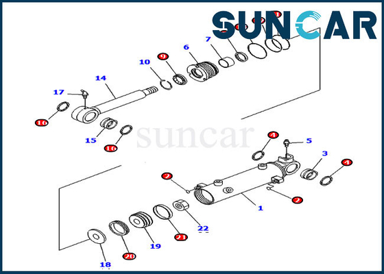 707-98-13890 Komatsu PC2000-8 PC20MR-2 Blade Lift Service Kit Excavator Hydraulic Cylinder Kits