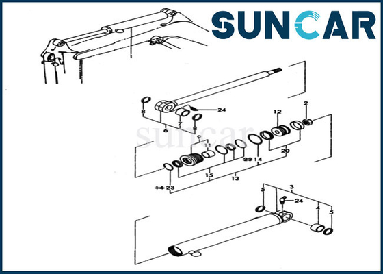 Excavator Seal Kit YM172173-72900 Arm Cylinder Sealing Kit For PC20FR-2 Komatsu Inner Parts
