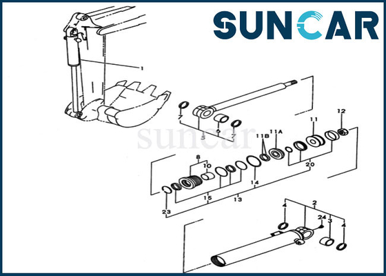 YM172173-72923 Bucket Seal Repair Kit YM17217372923 For Komatsu PC20FR-2 Cylinder Inner Parts