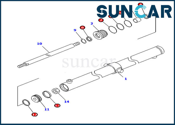 707-98-12590 7079812590 Slide CAB Cylinder Seal Kit For Komatsu PC120SC-6 PC200SC-7-M1
