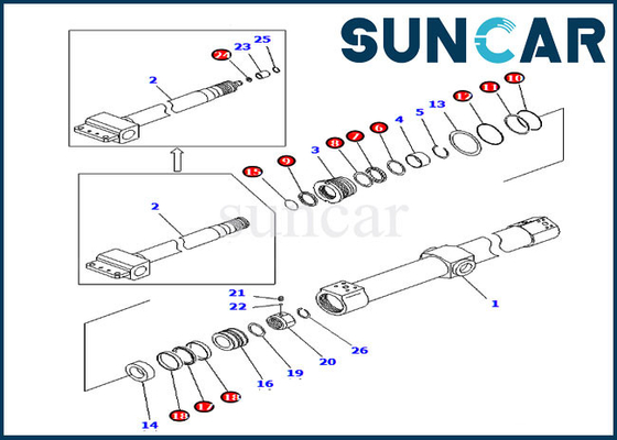 KB3011A-00203 Slide Cylinder Service Kit KB3011A00203 PC200SC-6 Komatsu Replacement Seal Kit