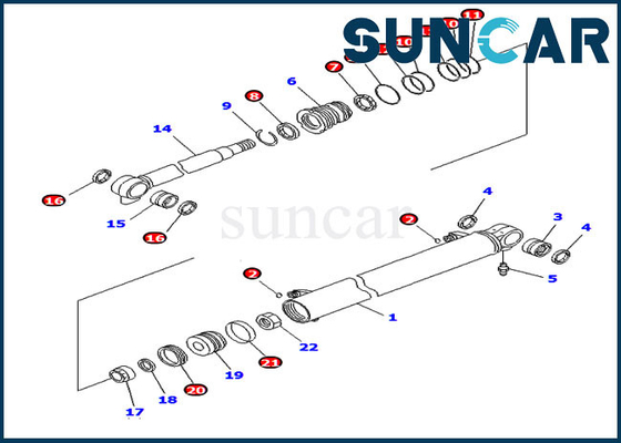 Excavator Seal Kit 707-98-14780 PC20MR-2 PC26MR-3 Komatsu Boom Service Kit Hydraulic Cylinder 7079814780