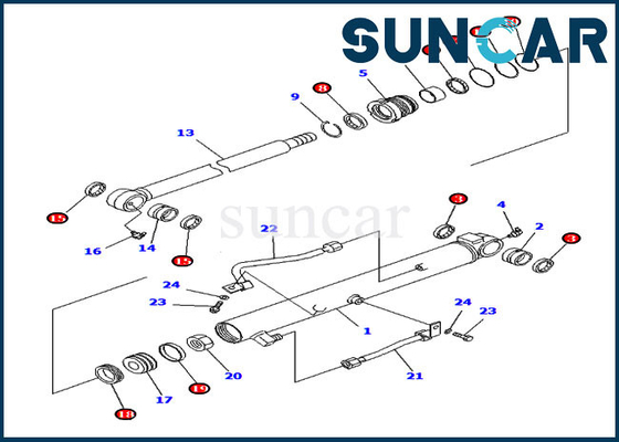 707-98-14830 7079814830 Bucket Cylinder Seal Kit For Komatsu Inner Parts PC20R-8 PC38UU-3