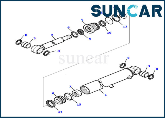 878000516 Boom/ Arm Cylinder Repair Seal Kit Model PC20R-8 Komatsu Excavator Sealing Kit