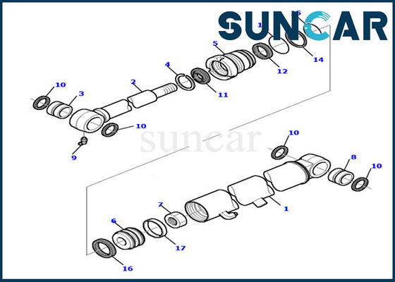 Bucket Cylinder Seal Kit 878000518 PC20R-8 Wear Resistance Komatsu Replacement Sealing Kits