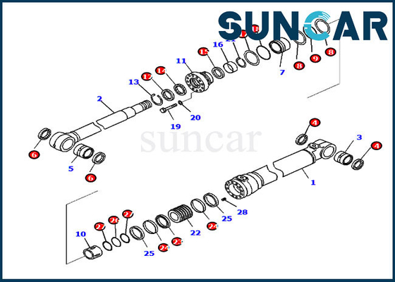 Cylinder Seal Kit 721-99-48740 7219948740 Boom Service Kit Fits Komatsu PC210-11 PC210-11E0