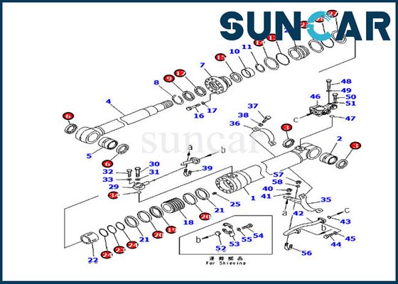 Boom Lift Repair Kit Hydraulic Cylinder 707-99-46390 For Komatsu PC210LC-8K PC210NLC-8K Heavy Equipment