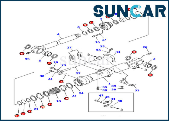 Komatsu Bucket Sealing Kit 707-99-47040 PC210LC-8K Cylinder Replacement Kit 7079947040