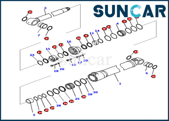 721-98-00160 Boom Seal Kit Hydraulic Cylinder For PC210I-10 PC210LCI-10 Models Komatsu Excavator