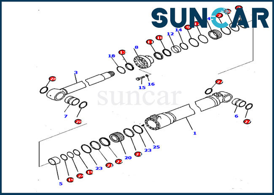 707-99-47070 Boom Cylinder Service Kit Fits Komatsu HB215LC-2 PC210LCI-10 Excavator Repair Parts