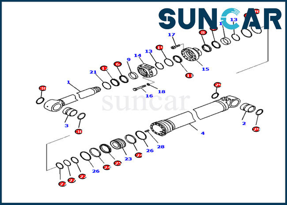 721-98-02460 Boom Service Kit Hydraulic Cylinder Fits For PC210LCI-11 Komatsu Heavy Equipment