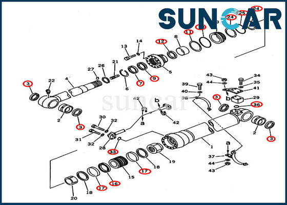 707-99-58350 Seal Kit Replacement Service Kit For PC220-6Z PC230LC-6 Komatsu Excavator Arm Cylinder