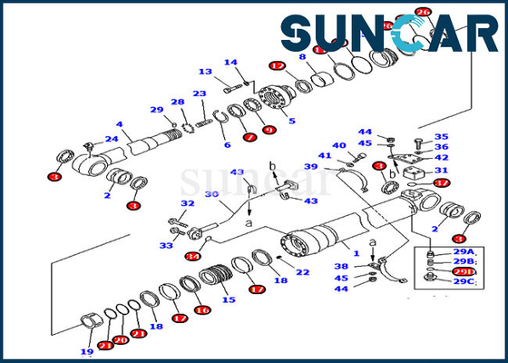 PC220LC-6 Komatsu Seal Repair Kit 707-99-58300 7079958300 Fits 100MM Rod 140MM Bore Arm Cylinder