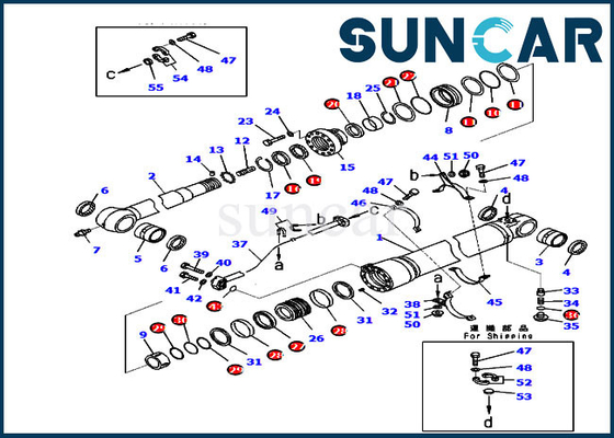 PC220-8M0 PC240LC-10 707-99-59430 Komatsu Arm Cylinder Seal Kit 7079959430 Excavator Service Kit