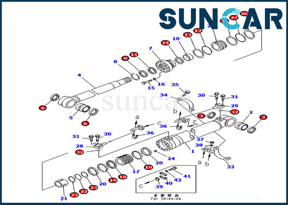 707-00-50620 Service Kit Boom Cylinder Seal Kit For Komatsu Excavator PC220LC-7L PC240LC-7K