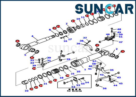 Boom Seal Kit 707-99-50680 7079950680 For Standard Machine PC240-8K Komatsu Cylinder Repair Kits