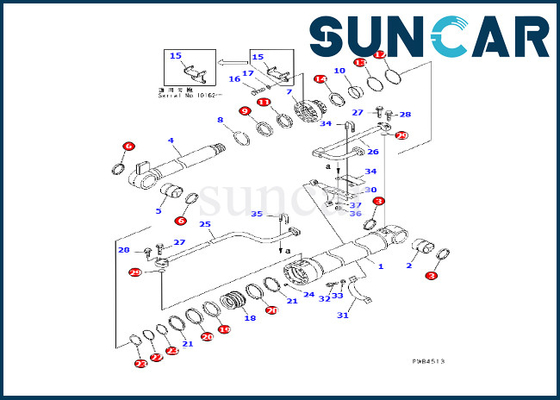 Komatsu 707-98-46220 Boom Cylinder Sealing Kit Fits For PC228USLC-1 PC228USLC-2 Excavator