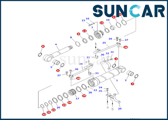 PC228USLC-3S PC228US-3-AA Komatsu 707-99-47780 Boom Cylinder Seal Kit Hydraulic Replacement Kits