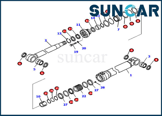 721-98-00400 Boom Cylinder Seal Repair Kit For PC290LC-11 PC290NLC-11 Komatsu Model Equipment