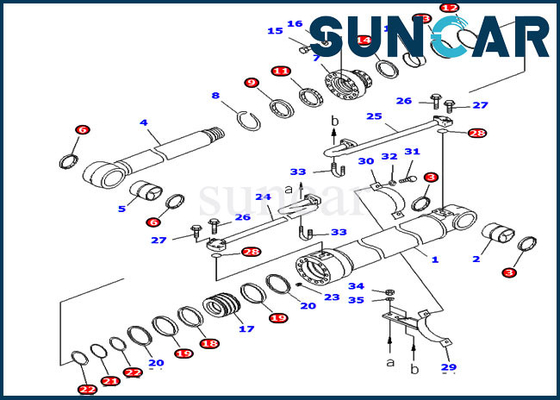 707-99-46140 7079946140 PC228USLC-3 Boom Cylinder Seal Kit For KomatsuExcavator Overseas Version